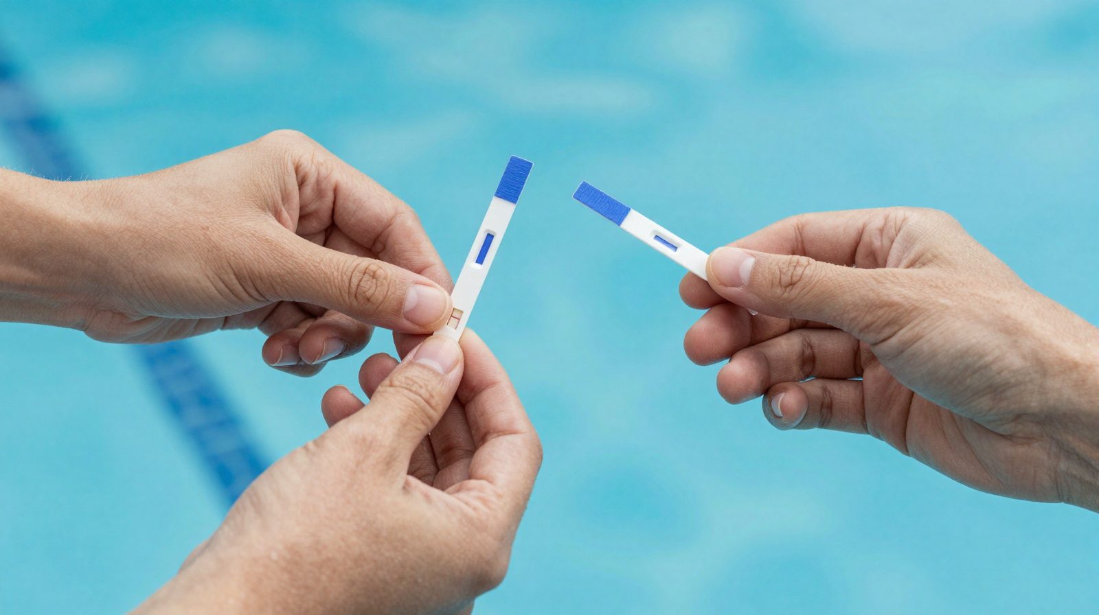 A backyard pool: stinging eyes